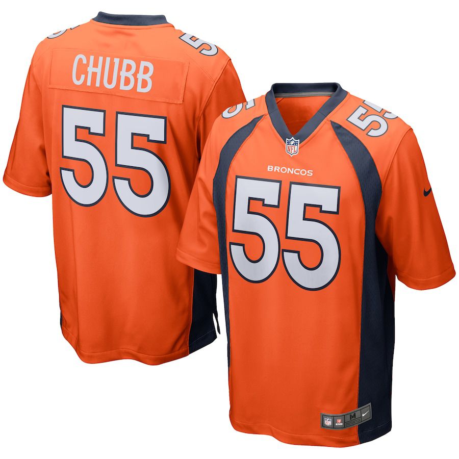Men Denver Broncos 55 Bradley Chubb Nike Orange Game Player NFL Jersey
